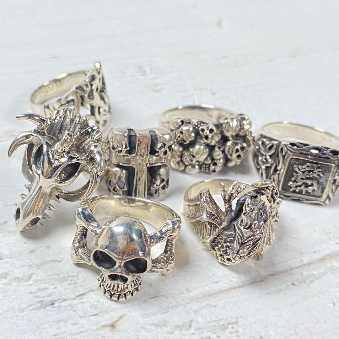 シルバー925 メンズリング 15個150g 925刻印 まとめ売り 銀精錬用