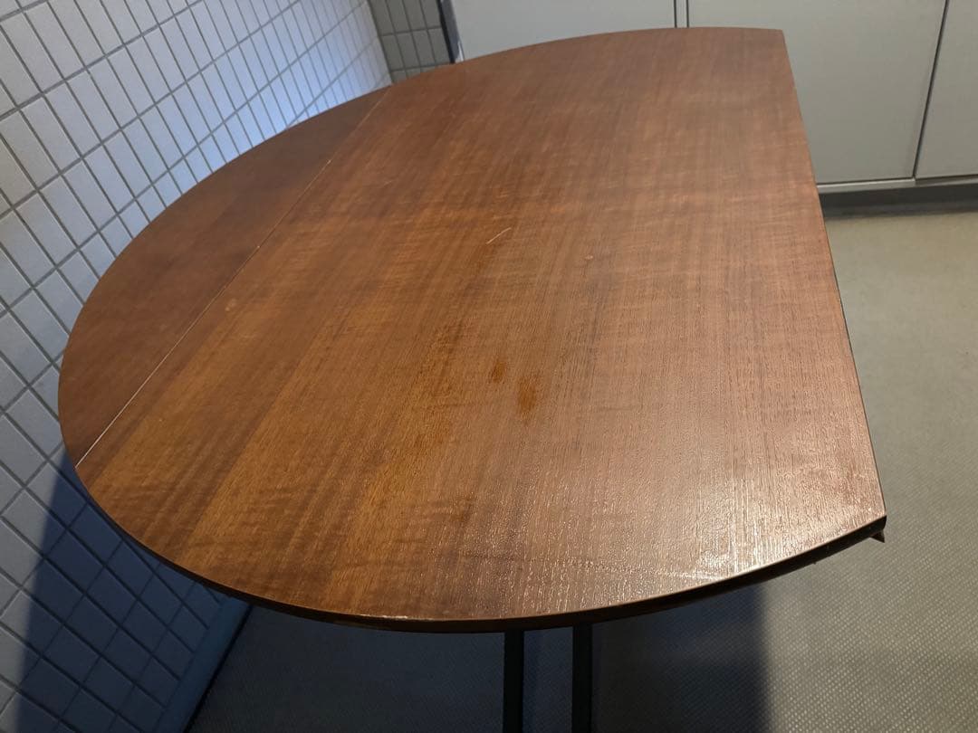 昇降式テーブル ガス圧 120 ダイニングテーブル 折りたたみ 丸　東京池袋