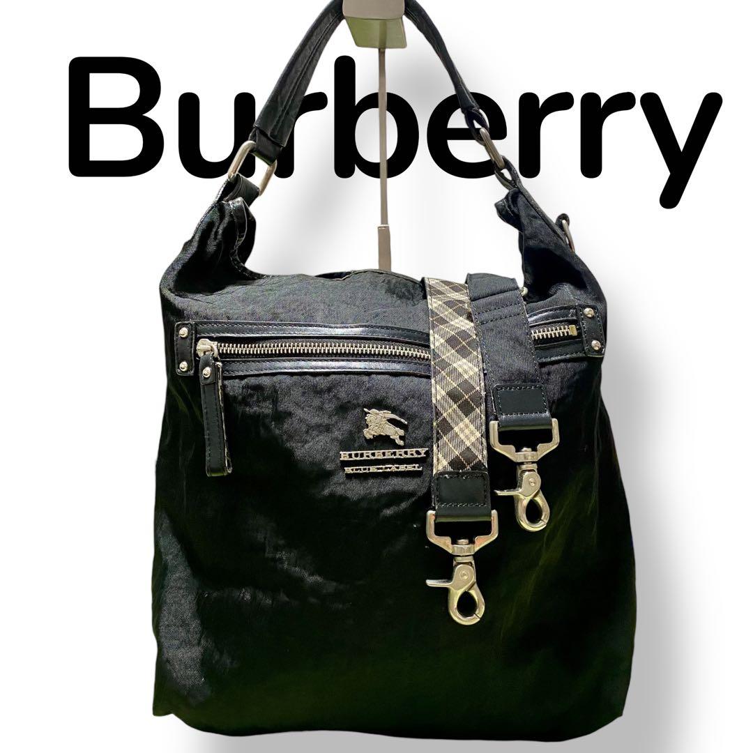 Burberry Bluelabel 　2way トートバッグ ナイロン　黒