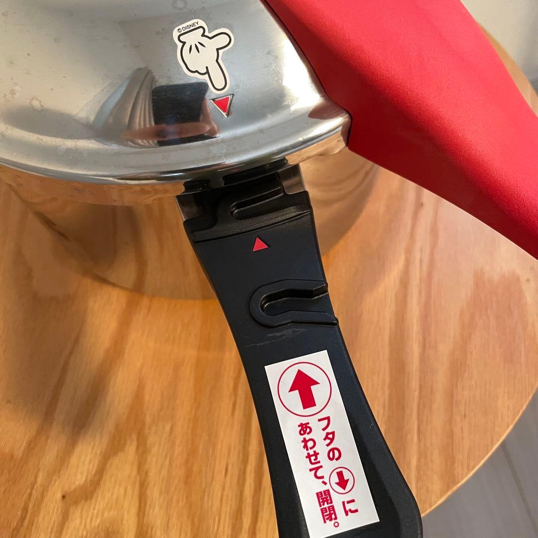 【ミッキーの圧力鍋】5.5L 深型 ガス・IH対応　アサヒ軽金属　説明書付き