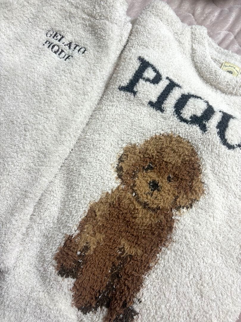 ジェラートピケ　トイプードルジャガード　上下セット