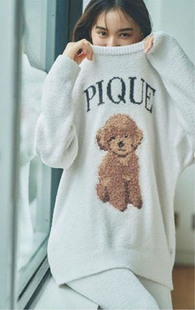 ジェラートピケ　トイプードルジャガード　上下セット