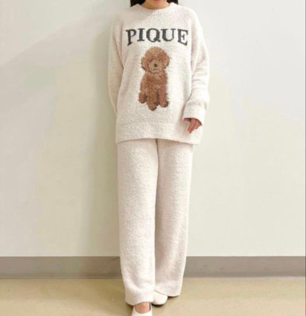 ジェラートピケ　トイプードルジャガード　上下セット