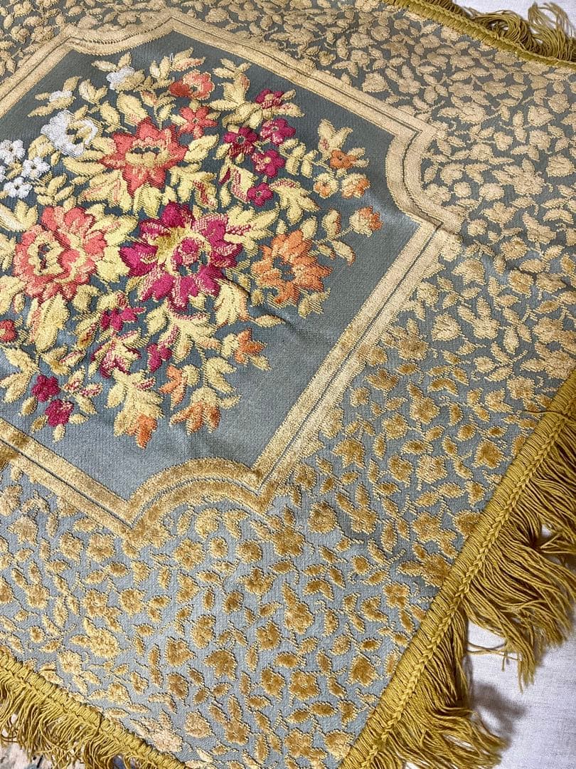 アンティーク ゴブラン織 花柄 テーブルクロス