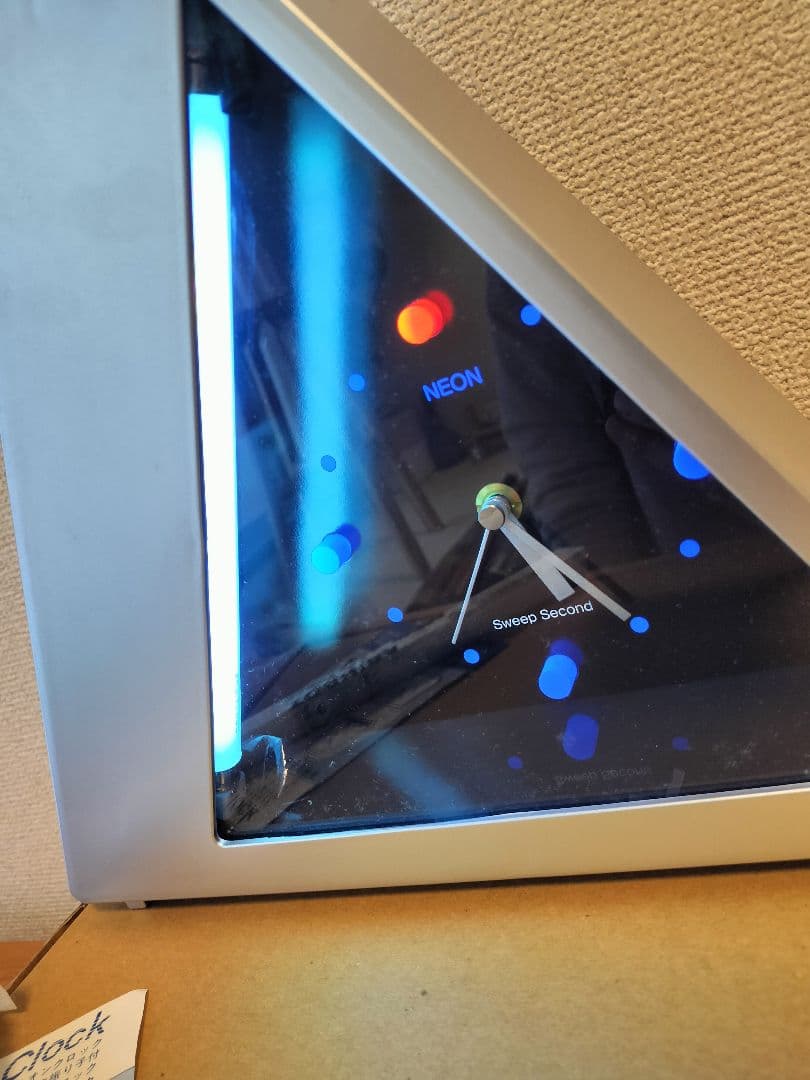 美品 80's スペースネオンクロック ポストモダン 時計 箱付き