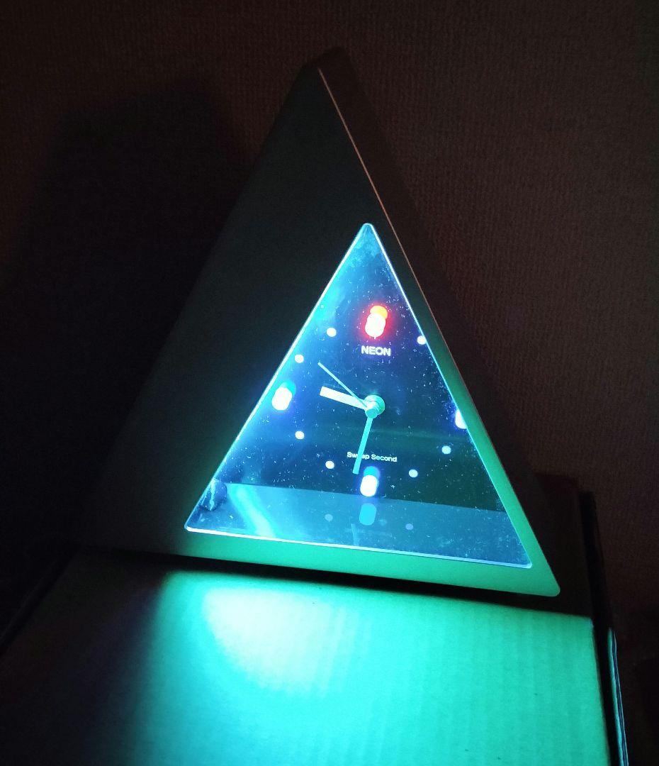 美品 80's スペースネオンクロック ポストモダン 時計 箱付き