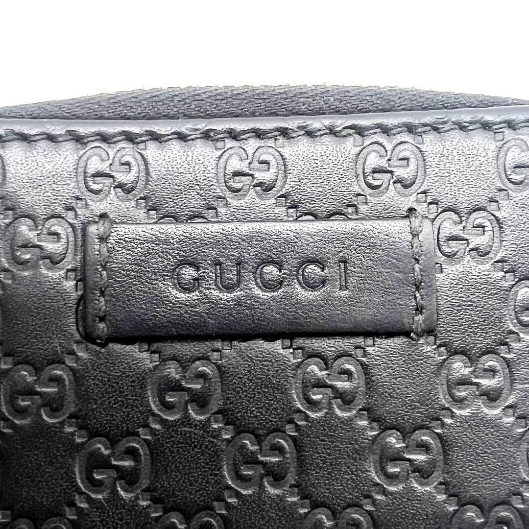 美品 GUCCI グッチ シマ GGロゴ レザー ブラック 黒 ケース