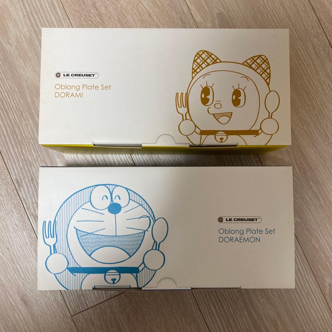 ル・クルーゼ　オブロング・プレートセット ドラえもんとドラミ