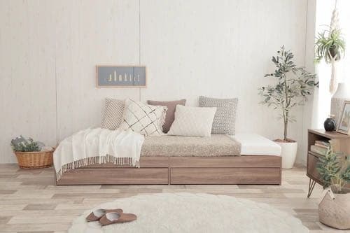 ヘッドレス収納付きベッド★マットレス付き★