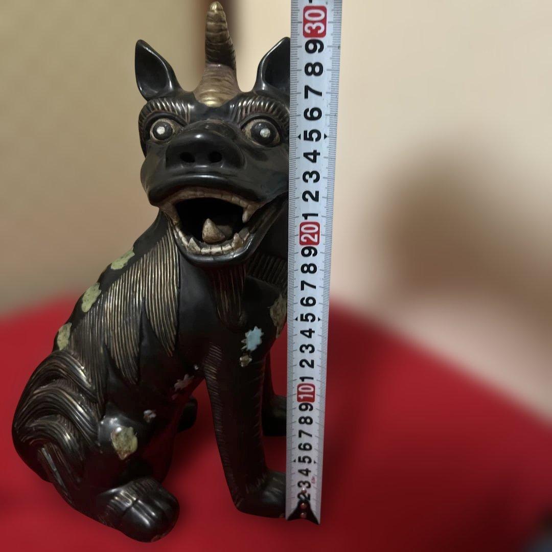 中国古美術　置物　一角獣　陶磁器