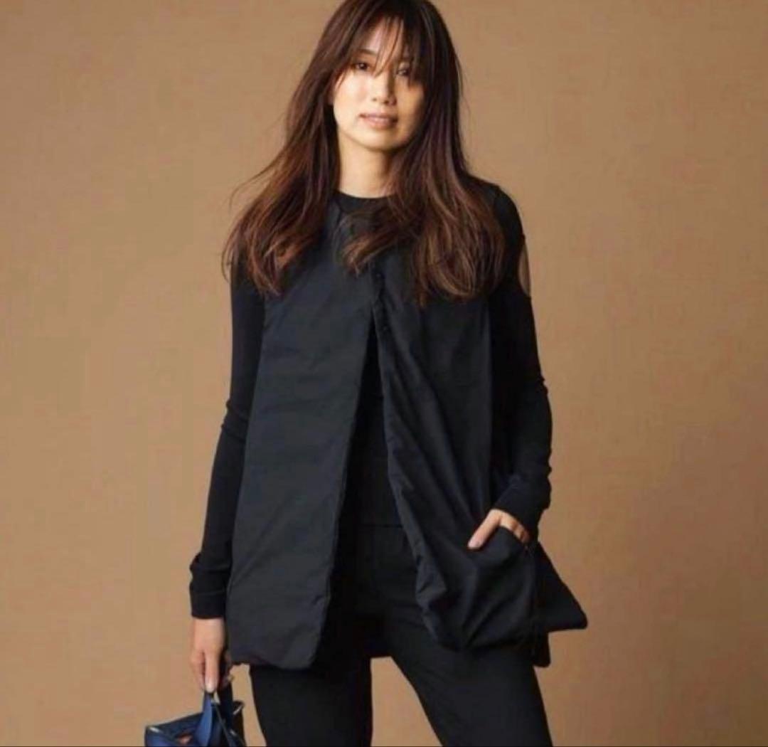 美品　FORME ダウンベスト ダウンジレ ブラック 東原亜希さん