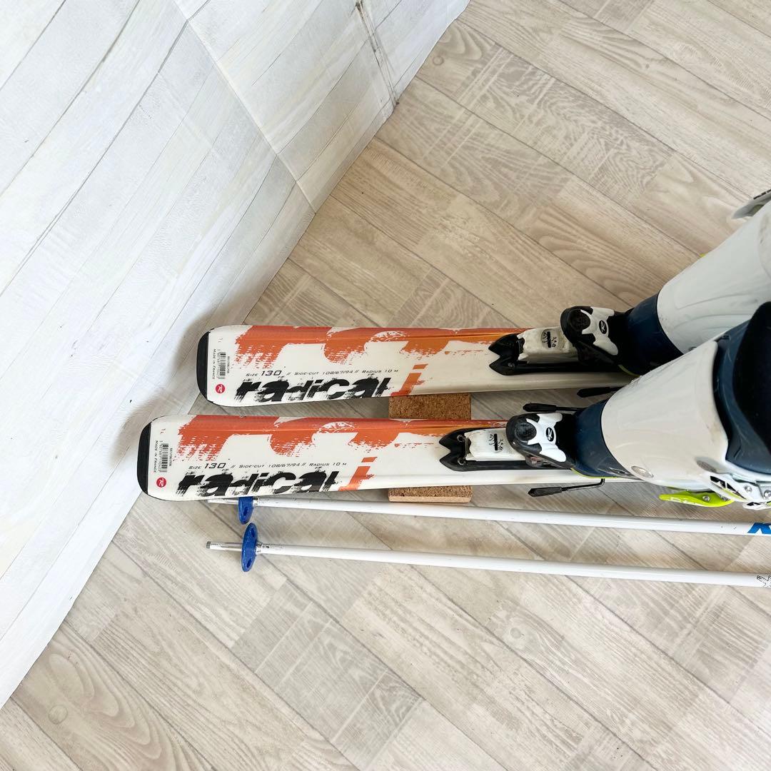 ロシニョール radical j 130、ノルディカ 24~25㎝、ストック