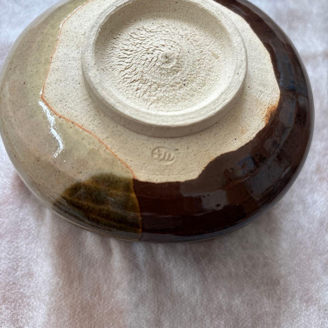 茶道具　茶碗　膳所焼　沓形　変形 陽炎園