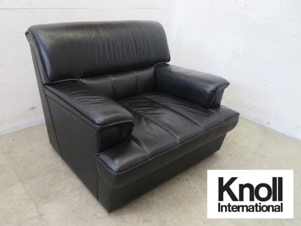 KNOLL ノール■ヴィンテージ■1人掛けソファ■総本革■ブラック■モダン■