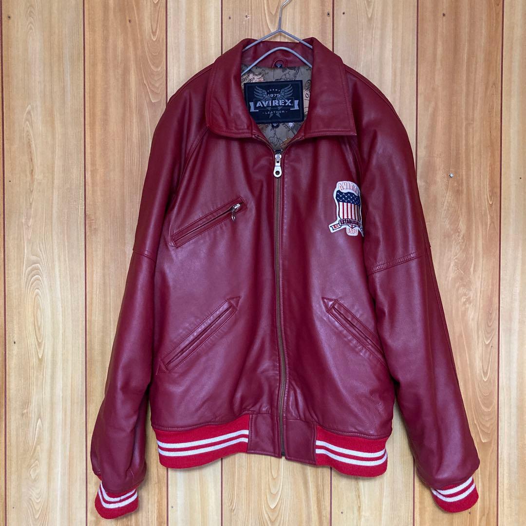 極美品・希少モデル　AVIREX シグネチャーバーシティジャケット　M 赤