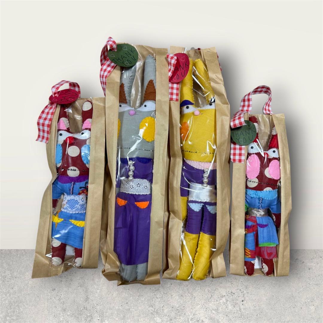 レア ぱれっと工房 ハンドメイド ぬいぐるみ 4体セット らぶらび みっちゃん