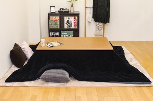 《新品・送料無料》3段階継脚ダイニングコタツ　135×80　BR/NA