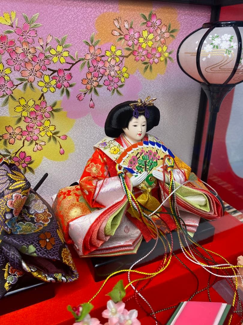 東京久月　雛人形ガラスケース入り親王飾り・間口約４８×奥行約２９×高さ約３４㎝