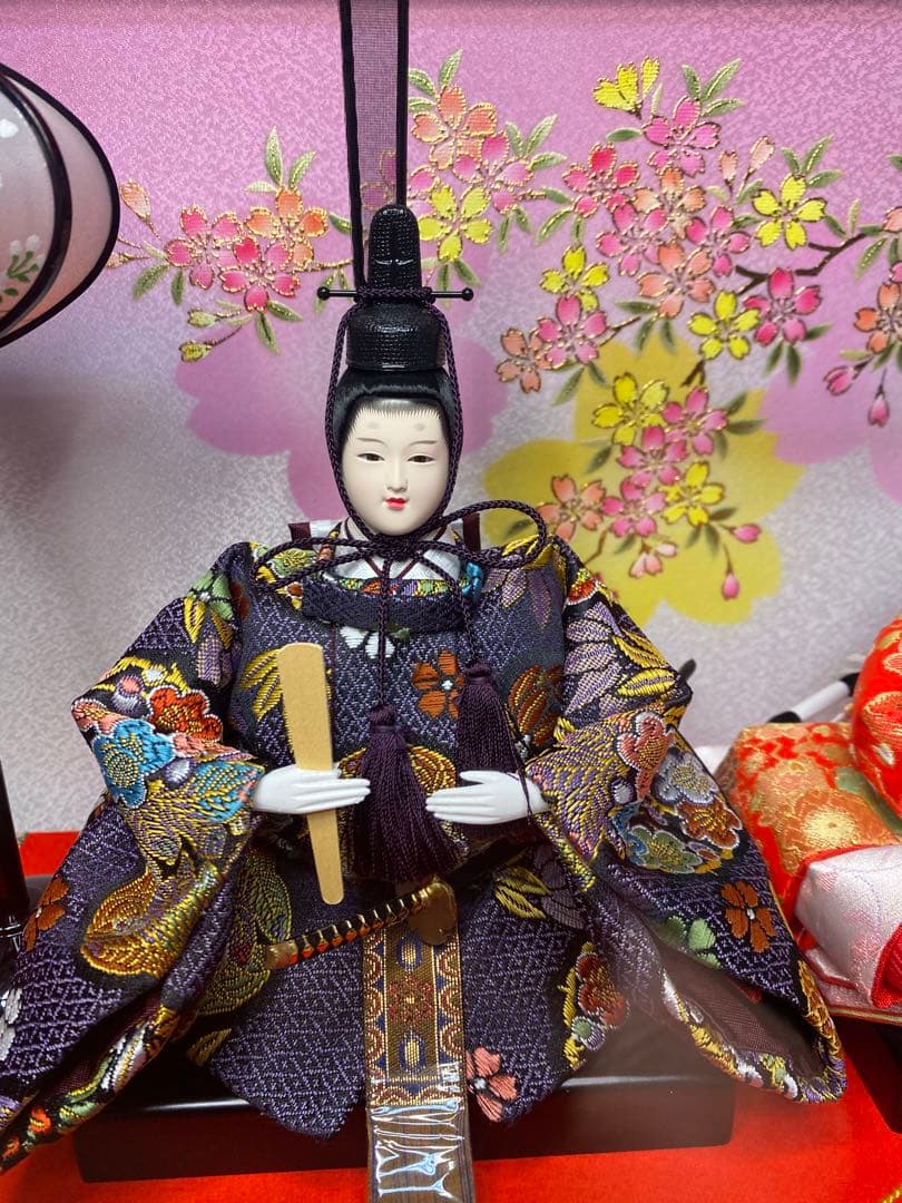 東京久月　雛人形ガラスケース入り親王飾り・間口約４８×奥行約２９×高さ約３４㎝