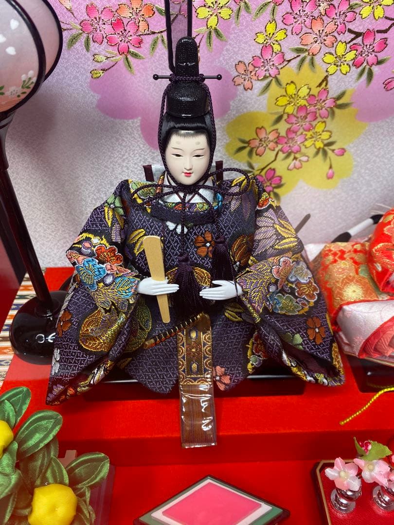 東京久月　雛人形ガラスケース入り親王飾り・間口約４８×奥行約２９×高さ約３４㎝