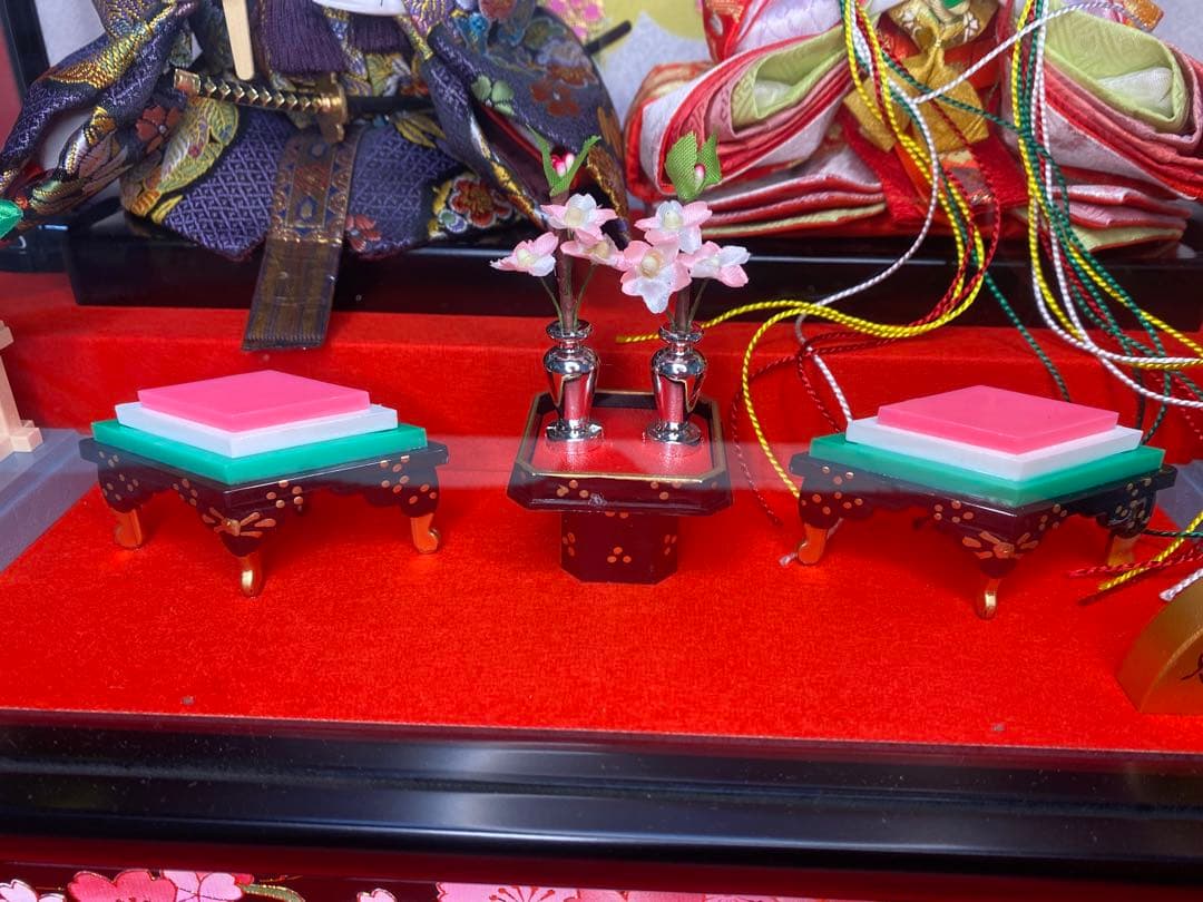 東京久月　雛人形ガラスケース入り親王飾り・間口約４８×奥行約２９×高さ約３４㎝