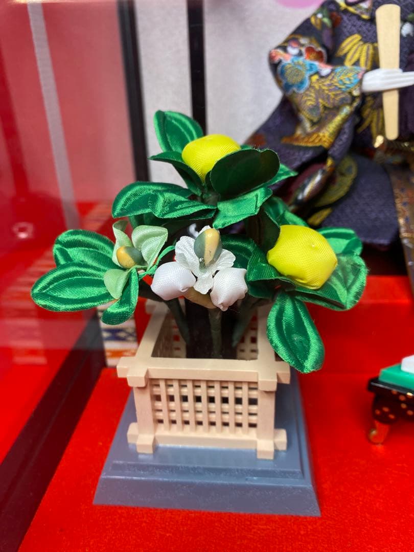 東京久月　雛人形ガラスケース入り親王飾り・間口約４８×奥行約２９×高さ約３４㎝