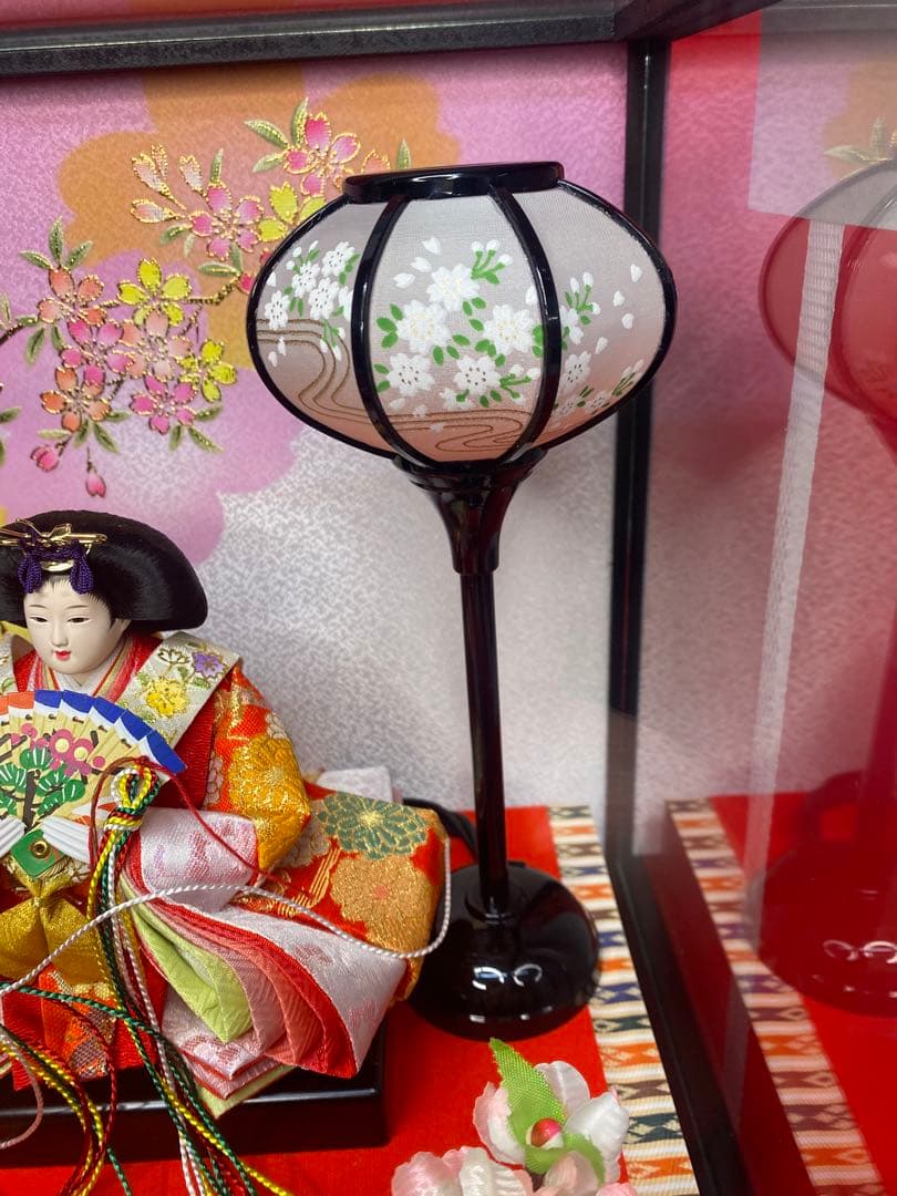 東京久月　雛人形ガラスケース入り親王飾り・間口約４８×奥行約２９×高さ約３４㎝