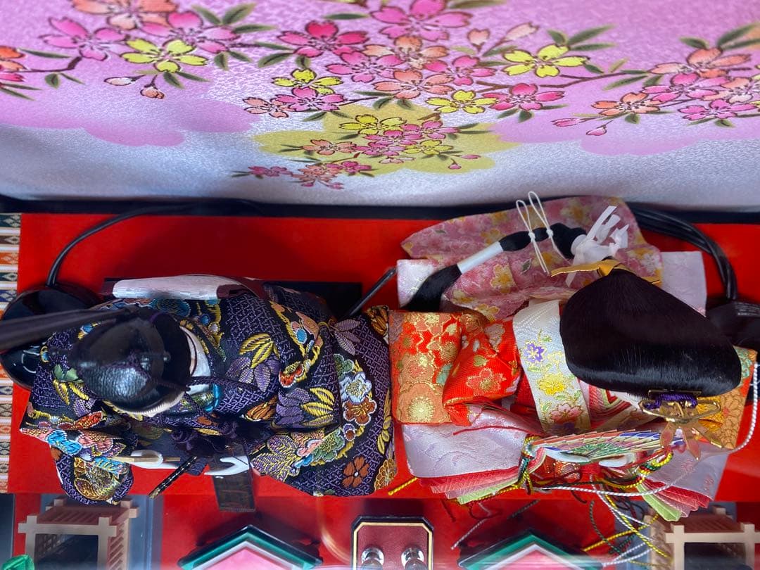 東京久月　雛人形ガラスケース入り親王飾り・間口約４８×奥行約２９×高さ約３４㎝