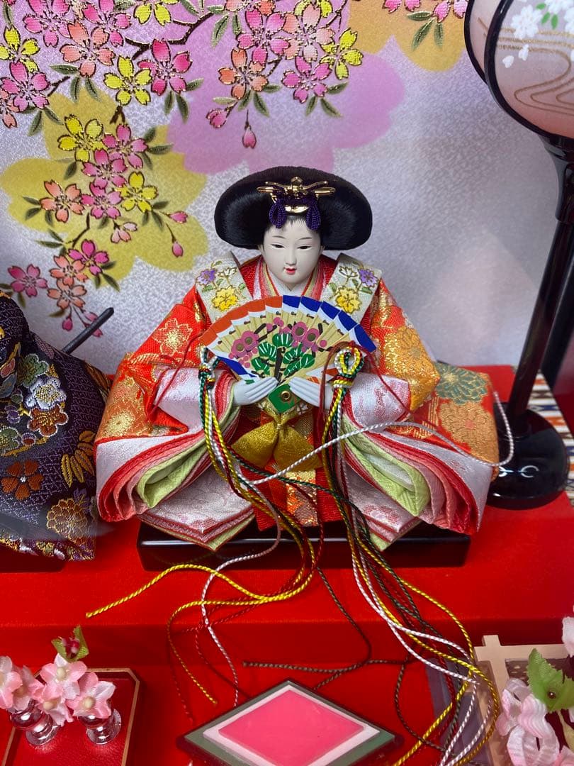 東京久月　雛人形ガラスケース入り親王飾り・間口約４８×奥行約２９×高さ約３４㎝