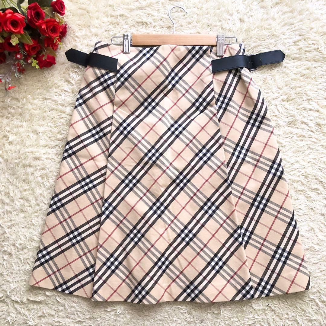 美品♪BURBERRY LONDON♪ノバチェックボックスプリーツスカート　M