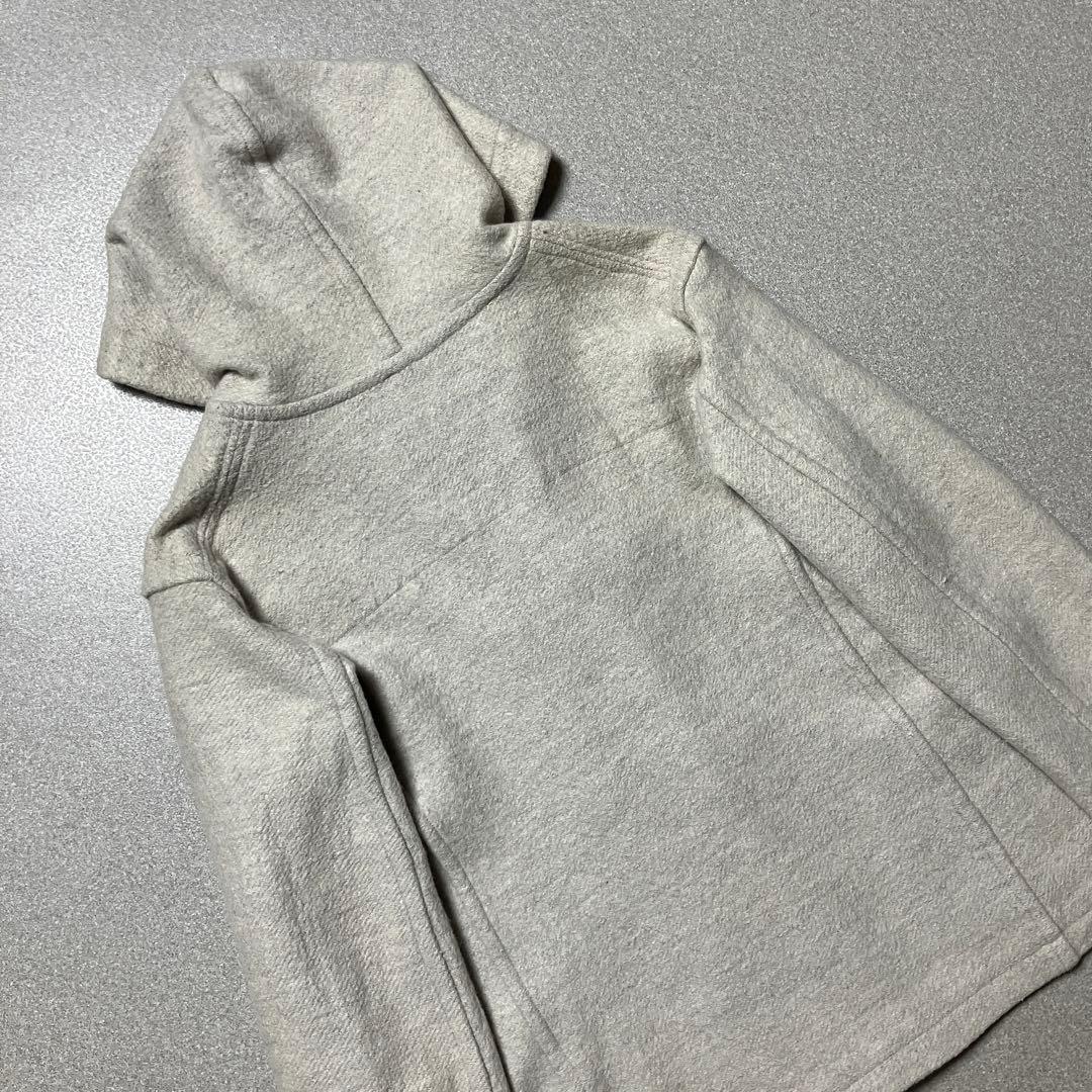 【45r ウール100%】ダッフルコート ショート アイボリー 白 フード