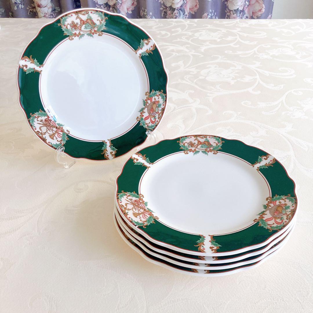 【希少】ノリタケ プリマチャイナ クリスマスプレート 21.5cm 5枚セット