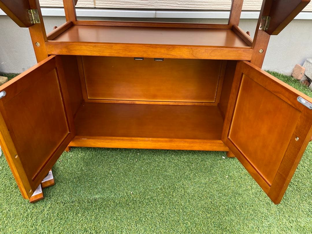 両バタ　キッチンカウンター　バタフライワゴン木製キッチンワゴン 折りたたみ式