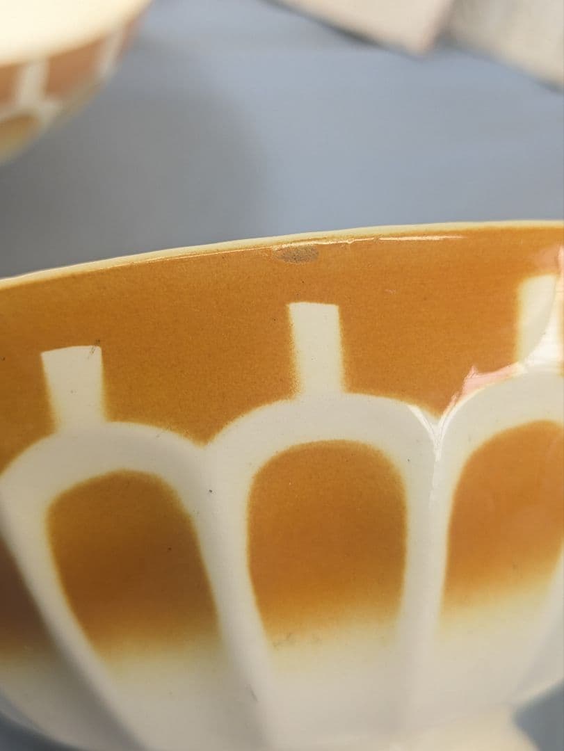 フランス アンティーク Luneville カフェオレボウル 直径15cm ペア