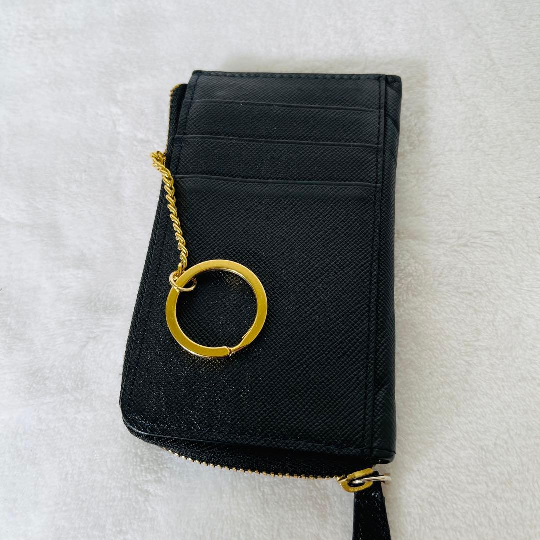 ✨美品✨CULLNI 財布 牛革 ブラック 無地 メンズ　小銭入れ