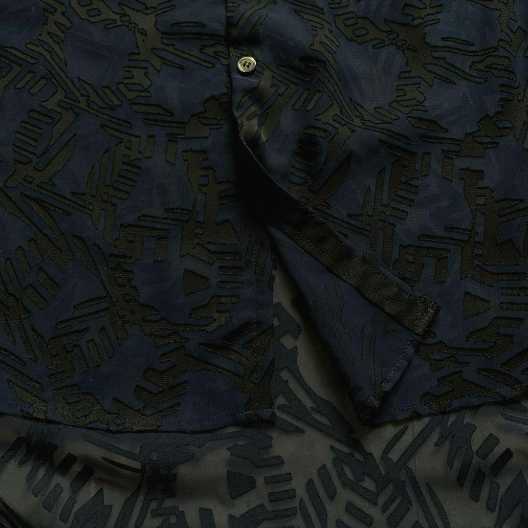 YOHJI YAMAMOTO +NOIR ボウタイロングブラウス　シースルー