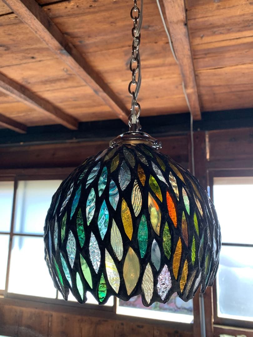 ステンドグラス ペンダントライト　ひっかけシーリングライト