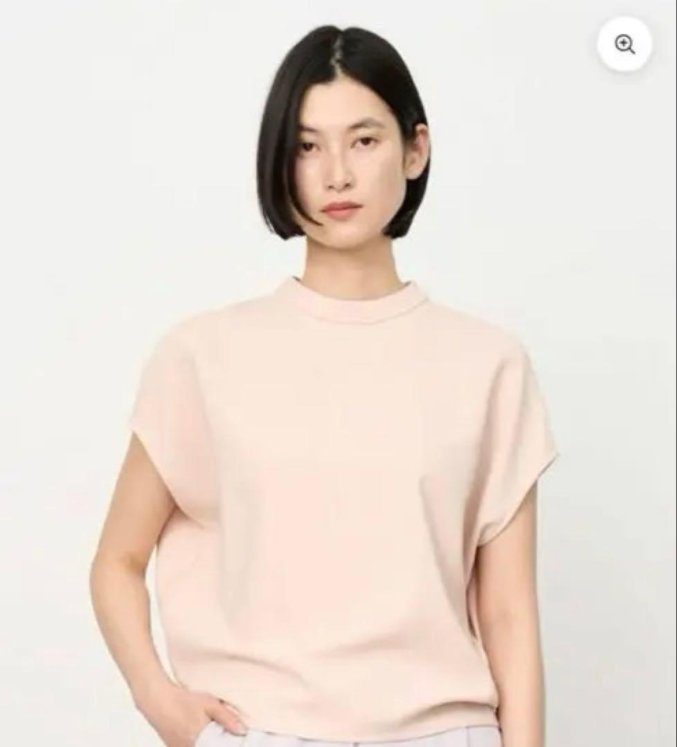 soéju 半袖トップス　スタンドカラーコクーンブラウス