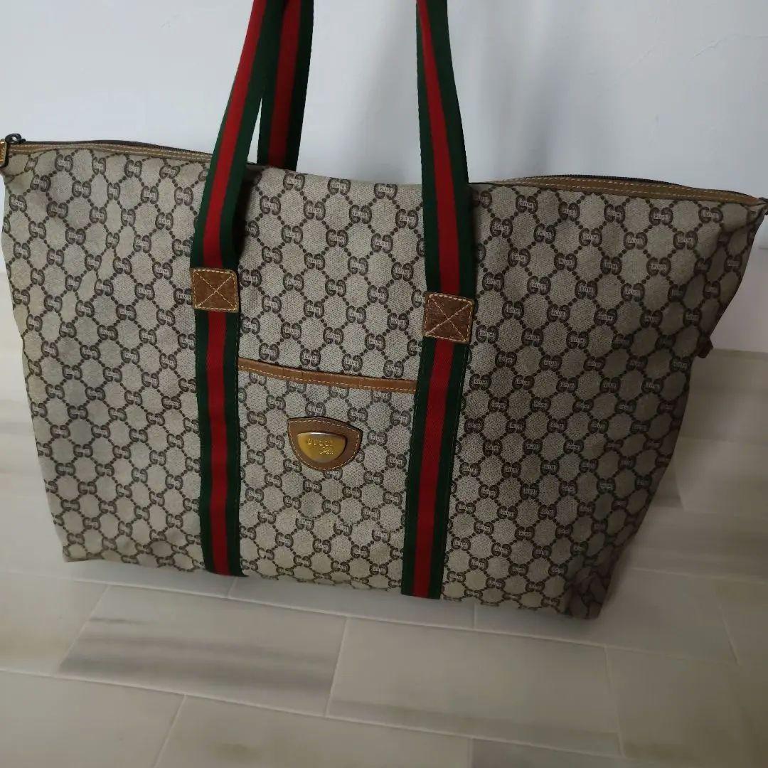【美品】GUCCI オールドグッチ ボストンバッグ シェリーライン GG w11