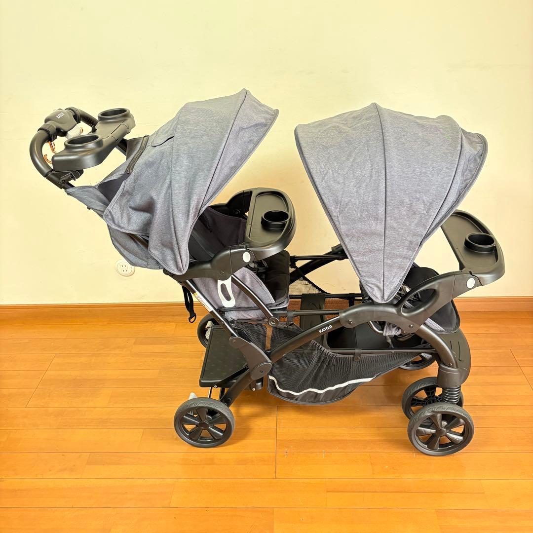 【美品•送料込み】KATOJI カトージ 2人乗りベビーカー 二人でゴーDX