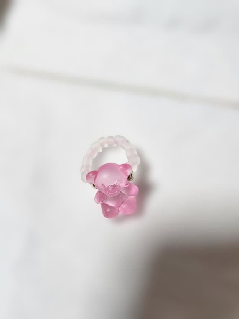 クマデザイン ピンクリング フリーサイズ