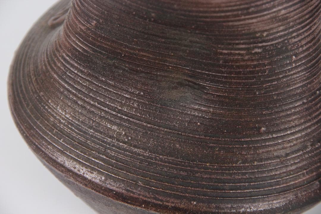 備前焼 人物細工徳利 酒器 花器 飾り壺　花器　焼印あり　銘有り　ED11-30