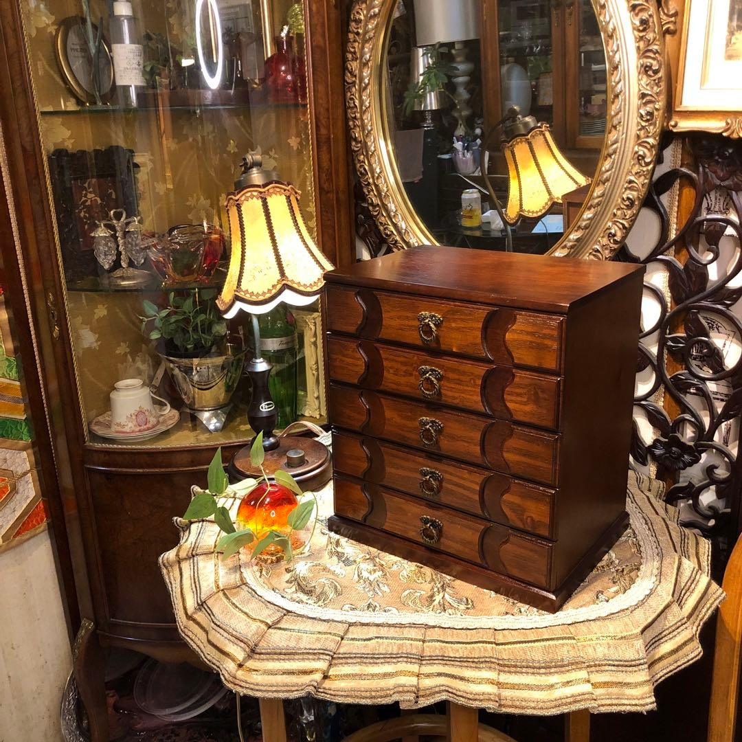 アンティーク小物入れ　書類ケース　ジュエリーボックス　コンパクトサイズ