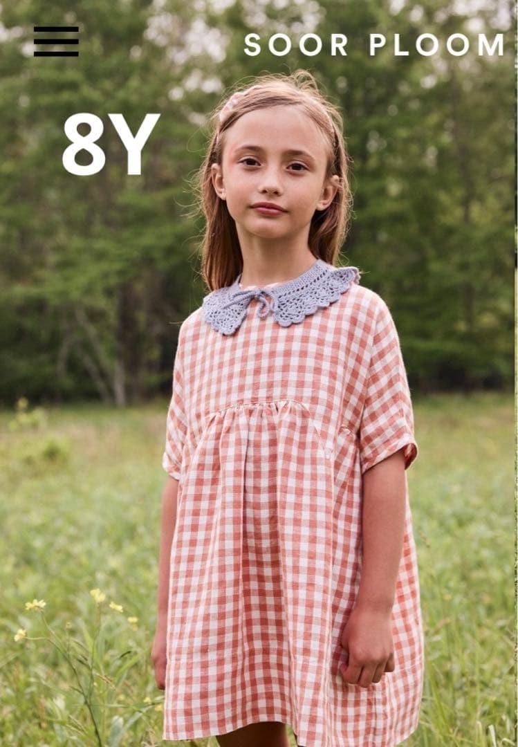 新品未使用◎ SOOR PLOOM チェックワンピース　8Y