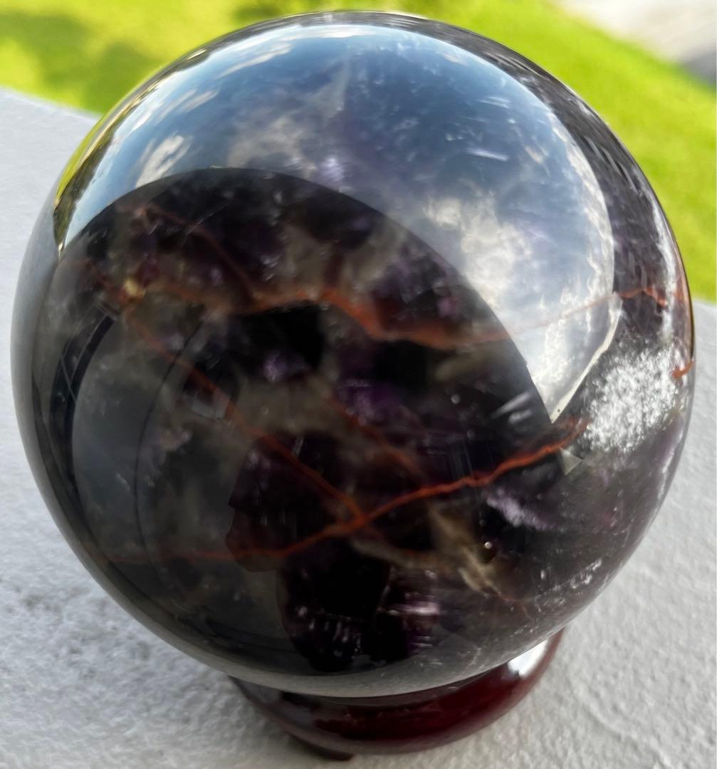 【hhkkさん取置】アメジスト丸玉 ウルグアイ産 9cm 982gスフィア天然石