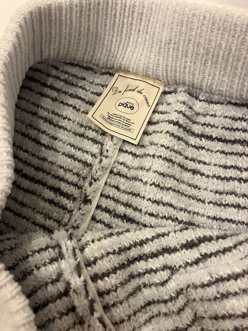 未使用ジェラートピケ　チェック柄カーディガン&ロングパンツセット