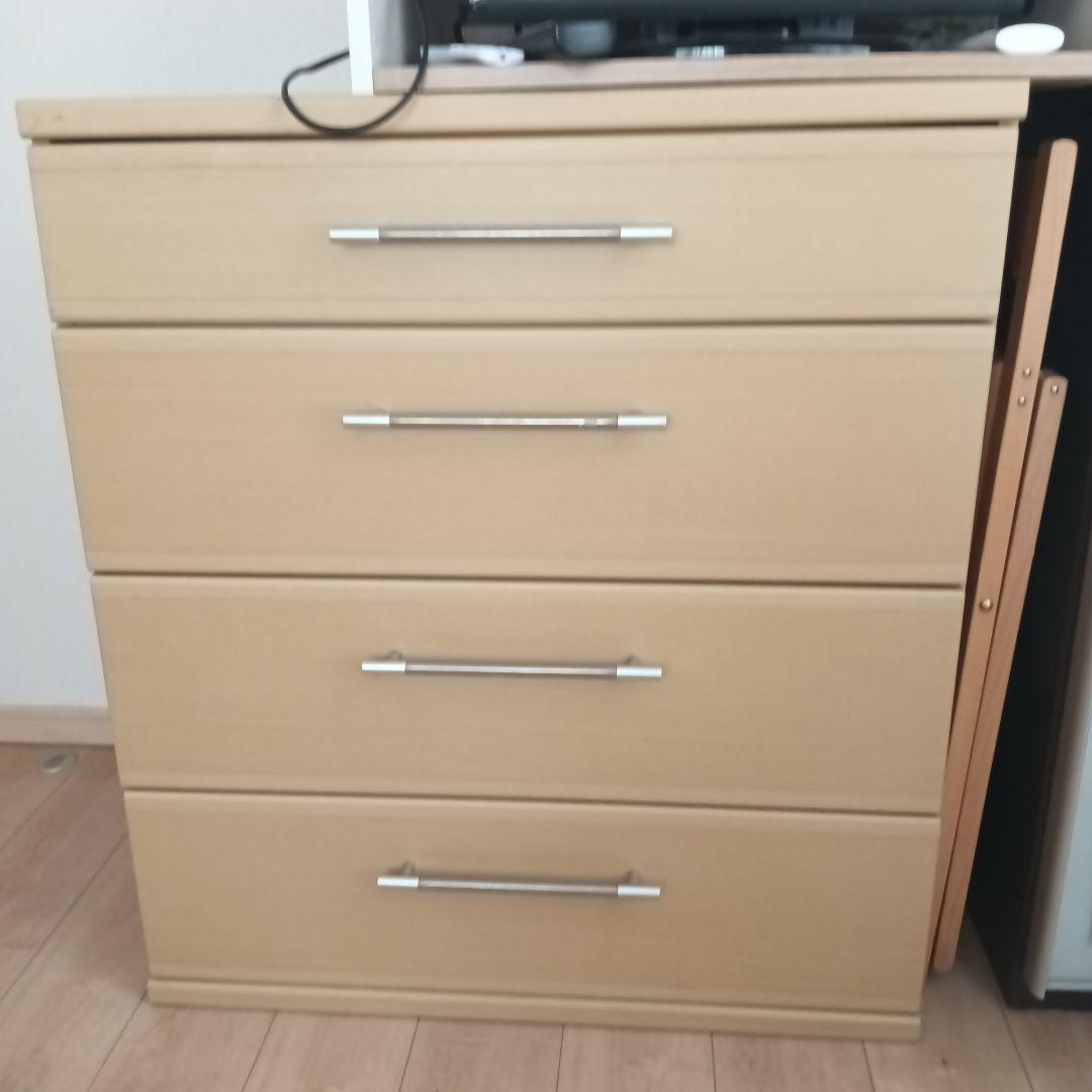 ベージュ 4段チェスト