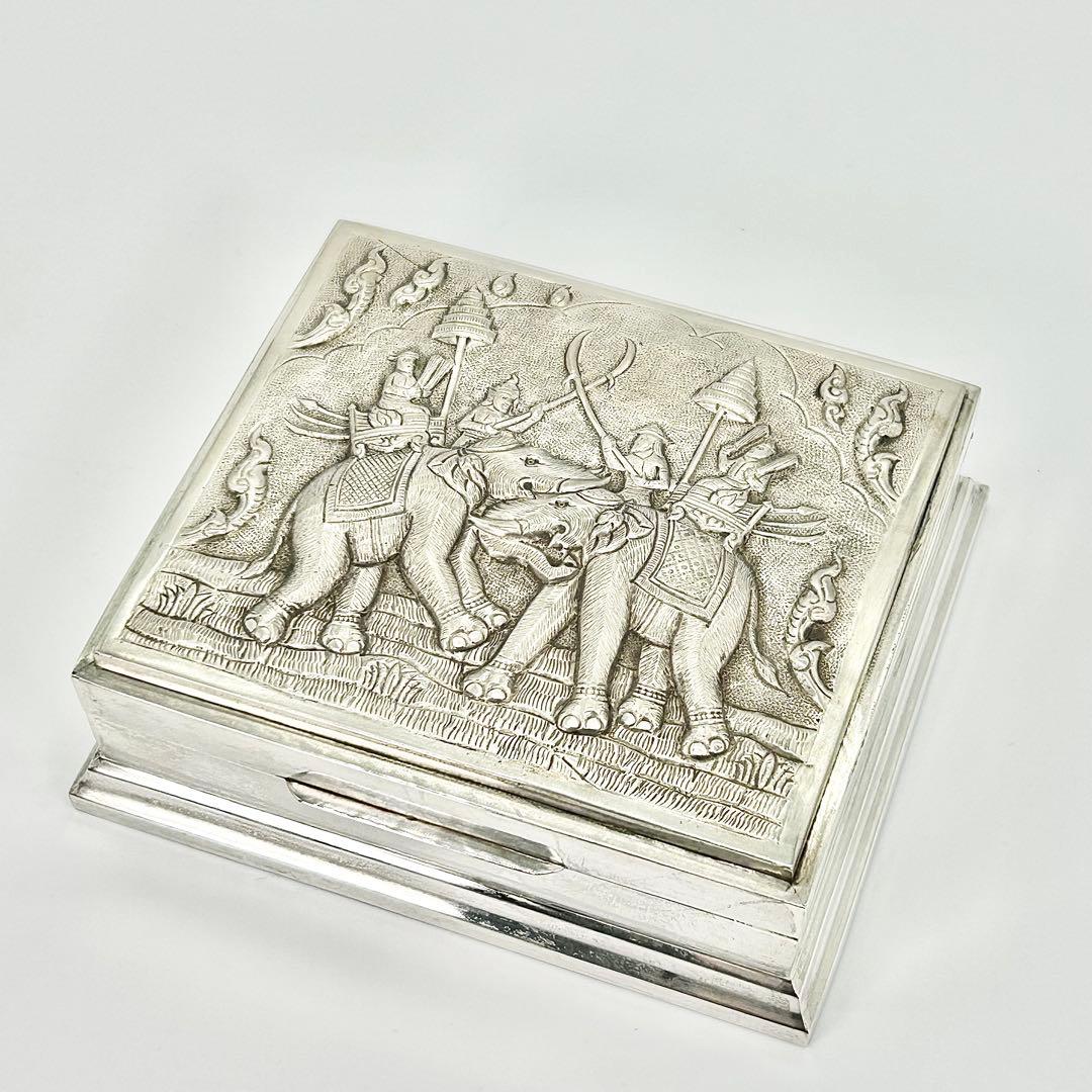 希少 アンティーク 象 銀 STARING 925 小物入れ ケース