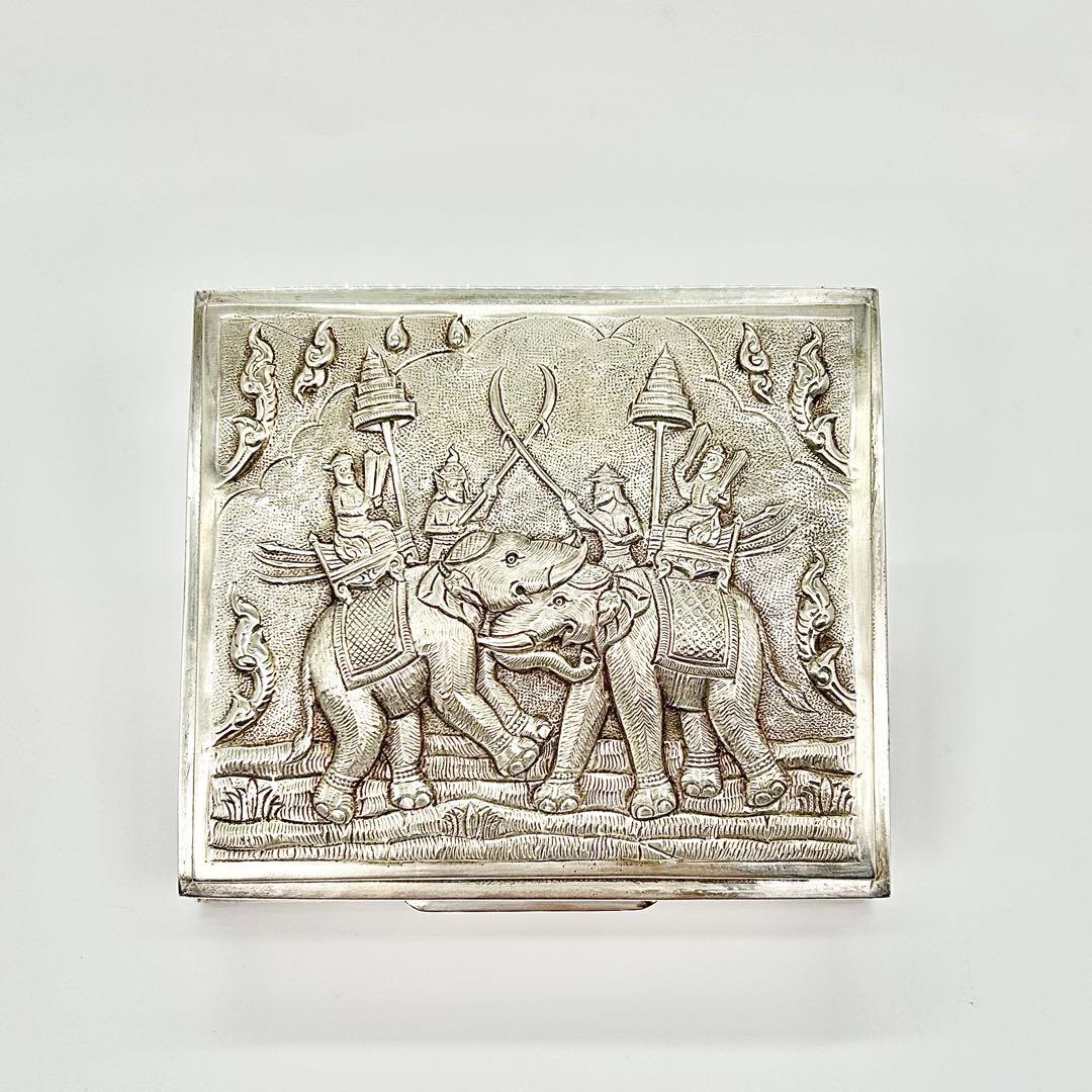 希少 アンティーク 象 銀 STARING 925 小物入れ ケース