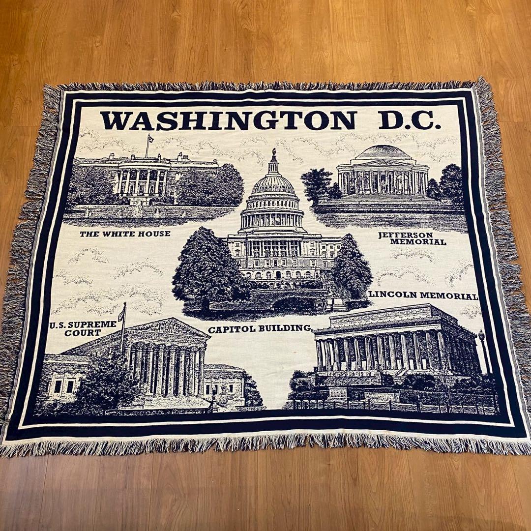 ワシントンD.C.ランドマーク柄　タペストリー　ラグ USA